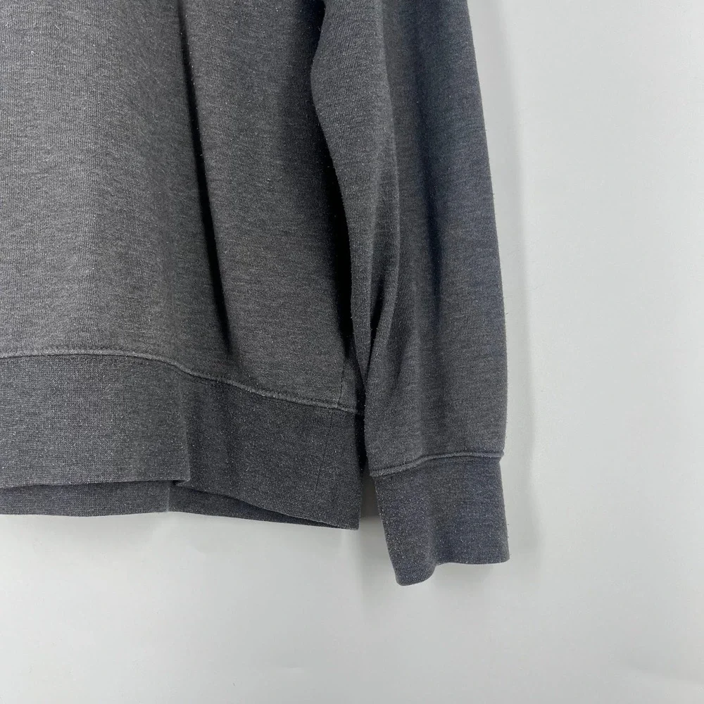 The North Face Mens Crewneck Sweatshirt Charcoal Gray Heather Logo Pullover SZ M